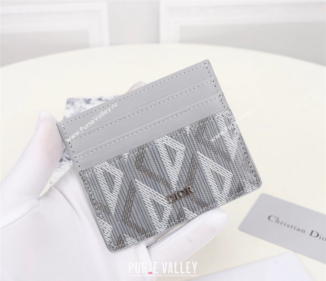Dior Card Holder in Gray CD Diamond Canvas (ziyin-23101321)