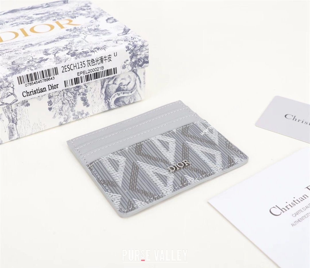 Dior Card Holder in Gray CD Diamond Canvas (ziyin-23101321)