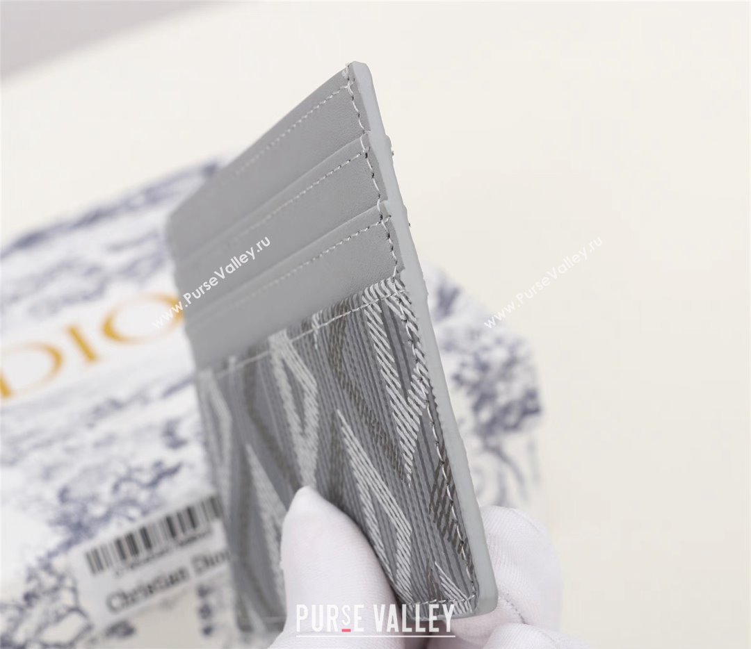 Dior Card Holder in Gray CD Diamond Canvas (ziyin-23101321)