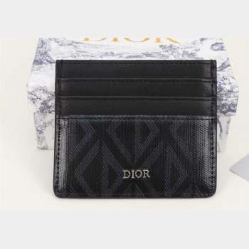 Dior Card Holder in Black CD Diamond Canvas (ziyin-23101320)