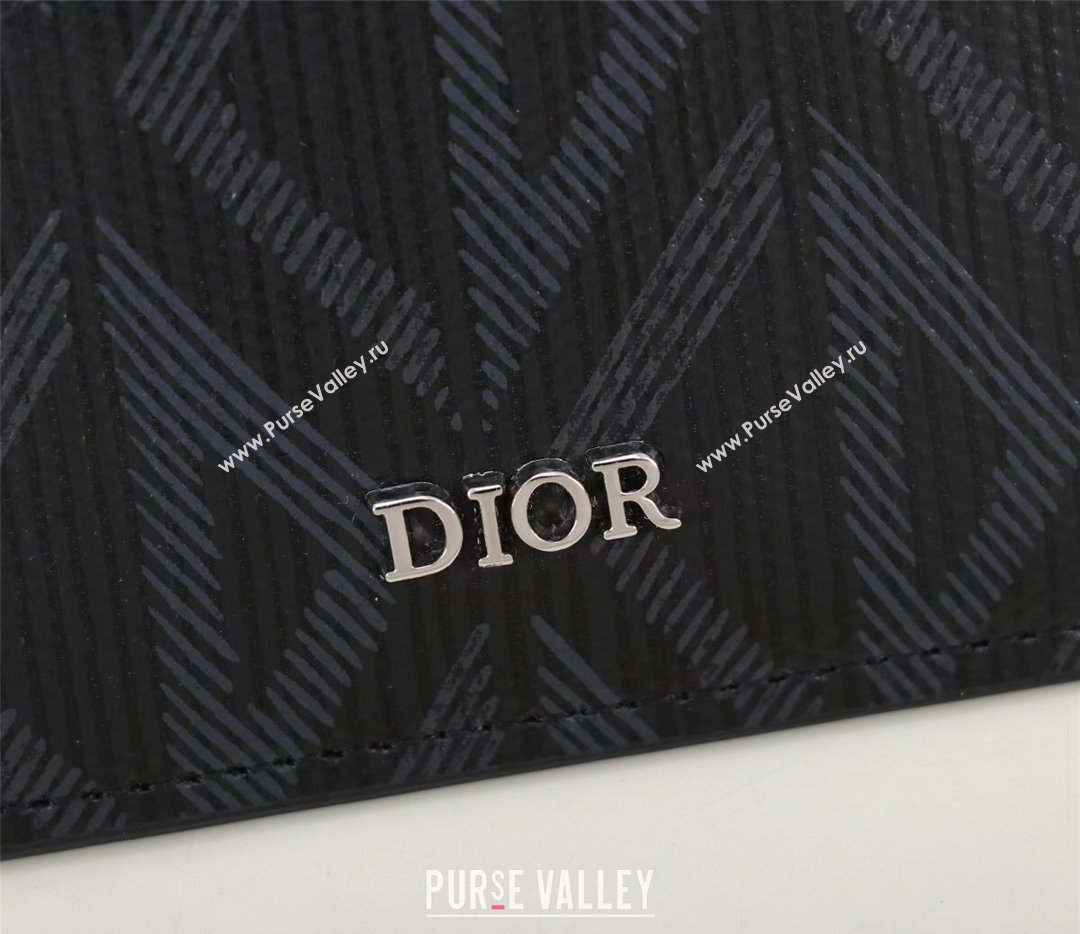 Dior Card Holder in Black CD Diamond Canvas (ziyin-23101320)