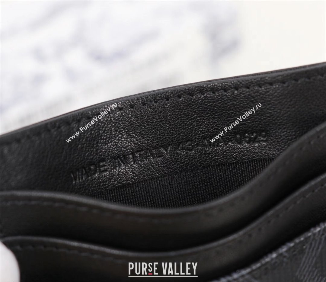 Dior Card Holder in Black CD Diamond Canvas (ziyin-23101320)