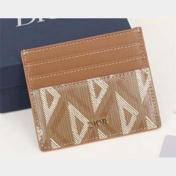 Dior Card Holder in Brown CD Diamond Canvas (ziyin-23101322)