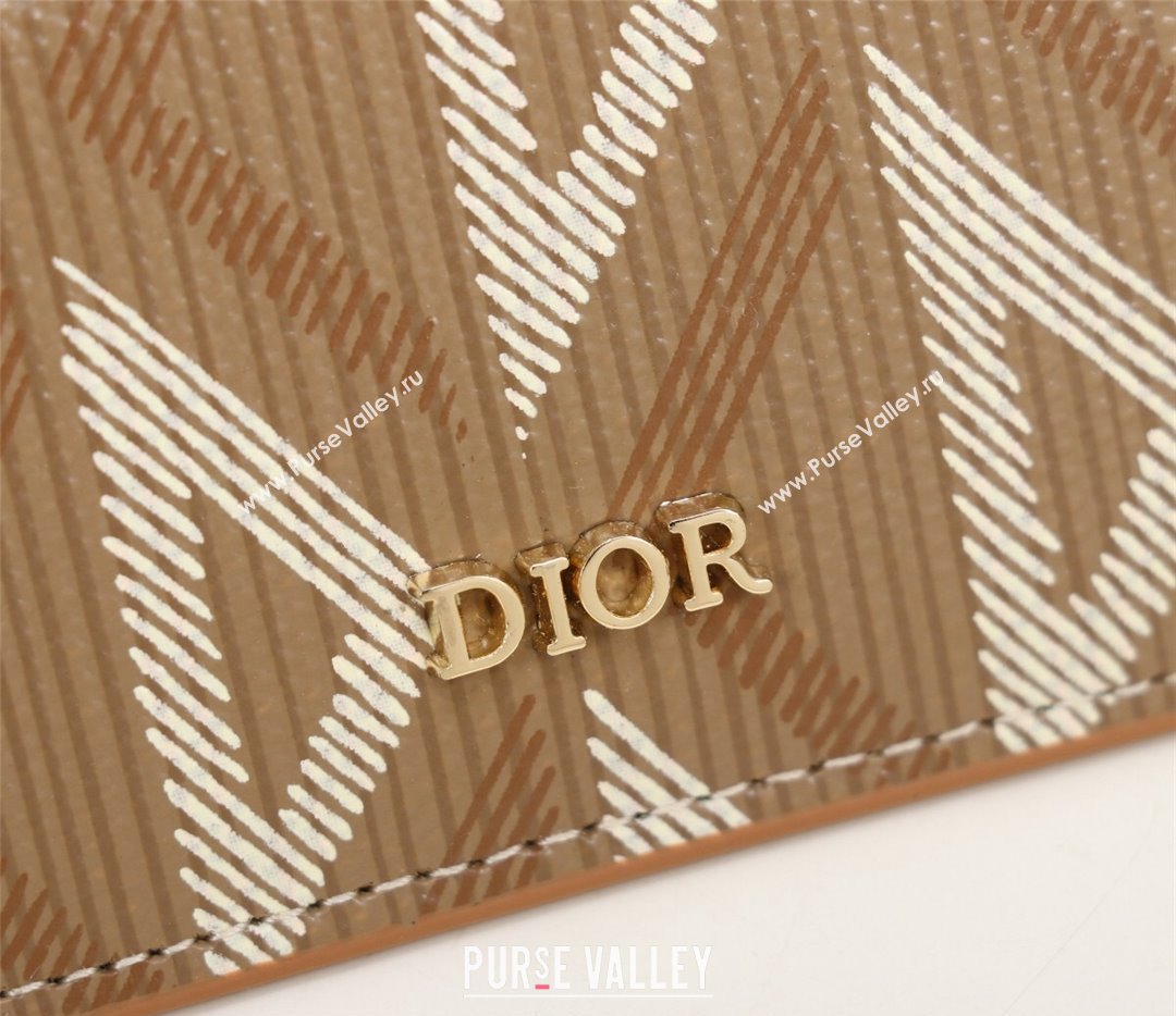 Dior Card Holder in Brown CD Diamond Canvas (ziyin-23101322)