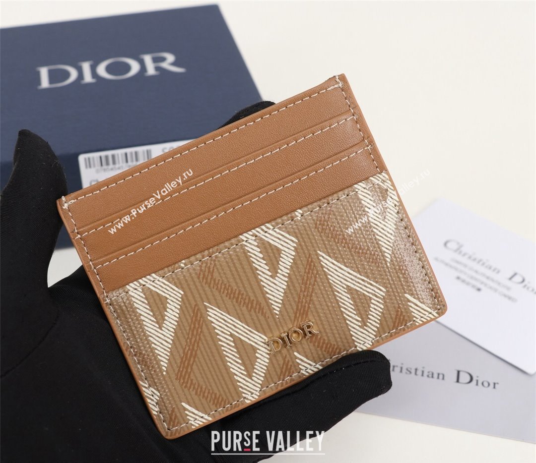 Dior Card Holder in Brown CD Diamond Canvas (ziyin-23101322)