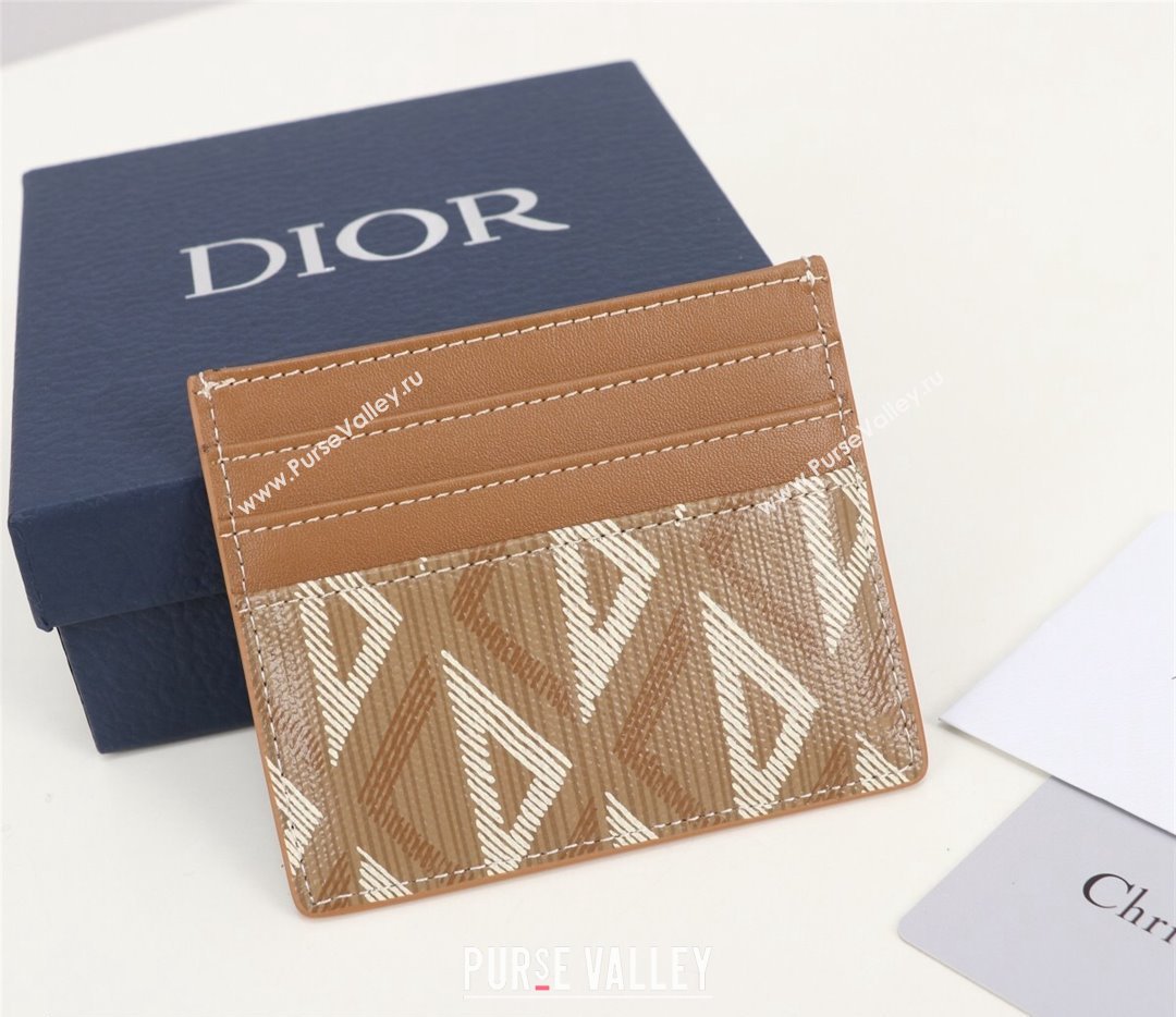 Dior Card Holder in Brown CD Diamond Canvas (ziyin-23101322)