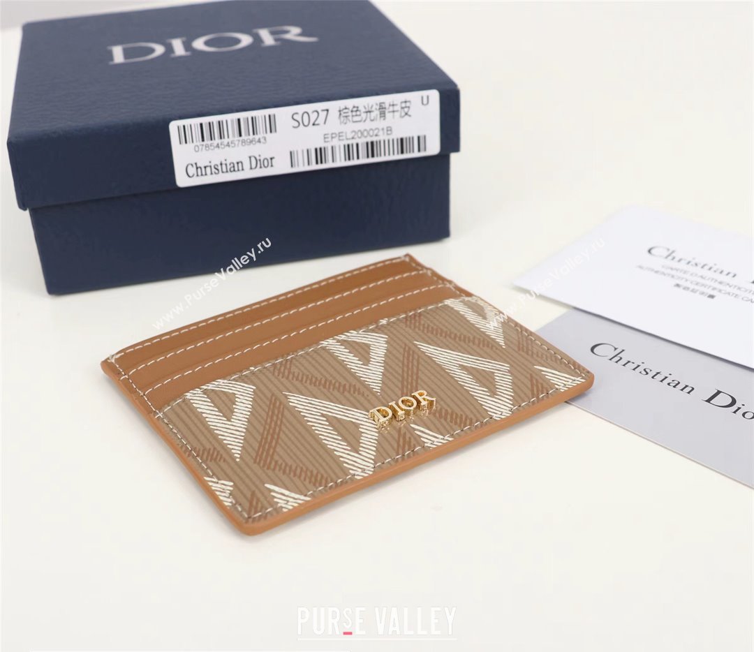 Dior Card Holder in Brown CD Diamond Canvas (ziyin-23101322)