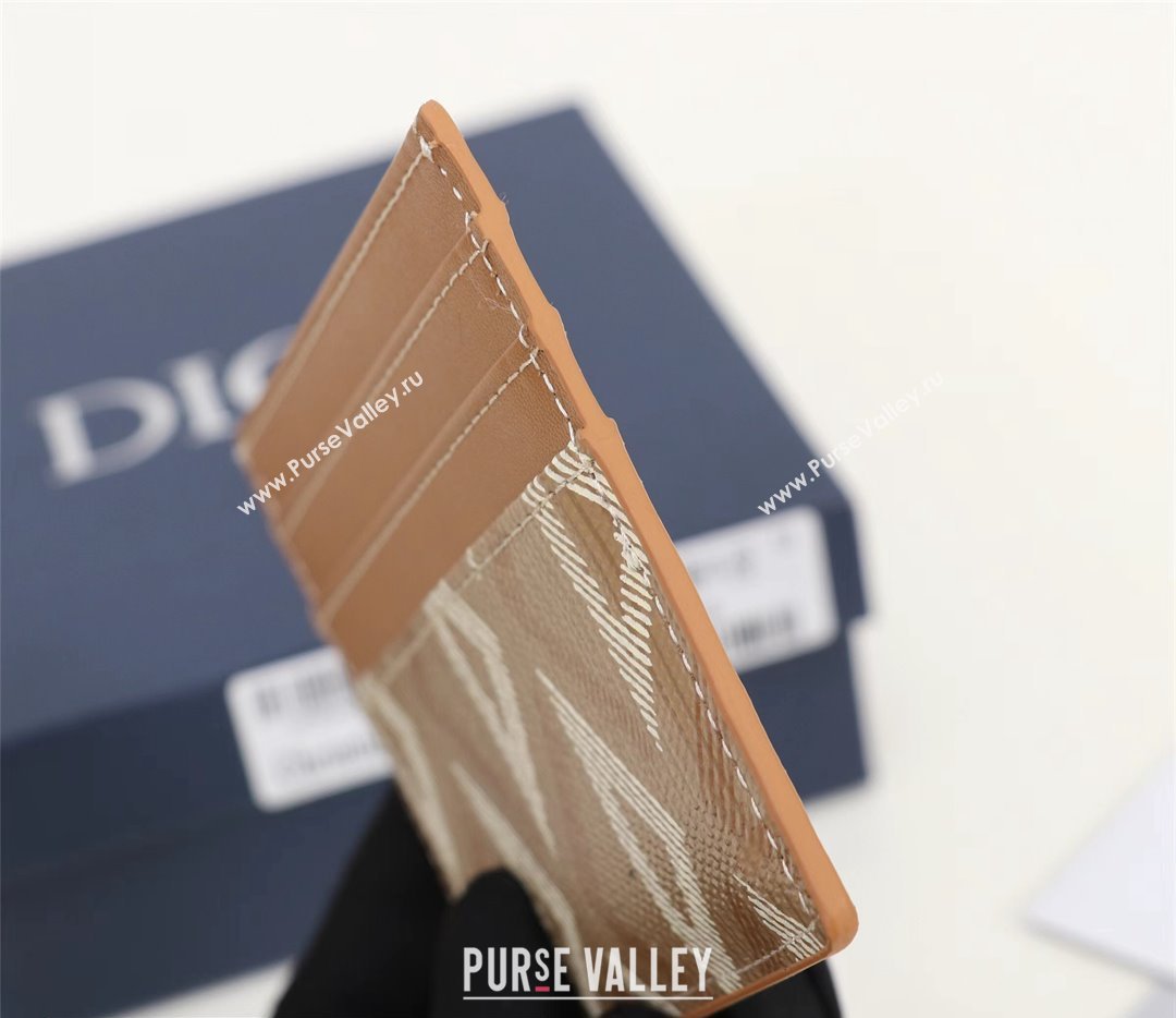 Dior Card Holder in Brown CD Diamond Canvas (ziyin-23101322)