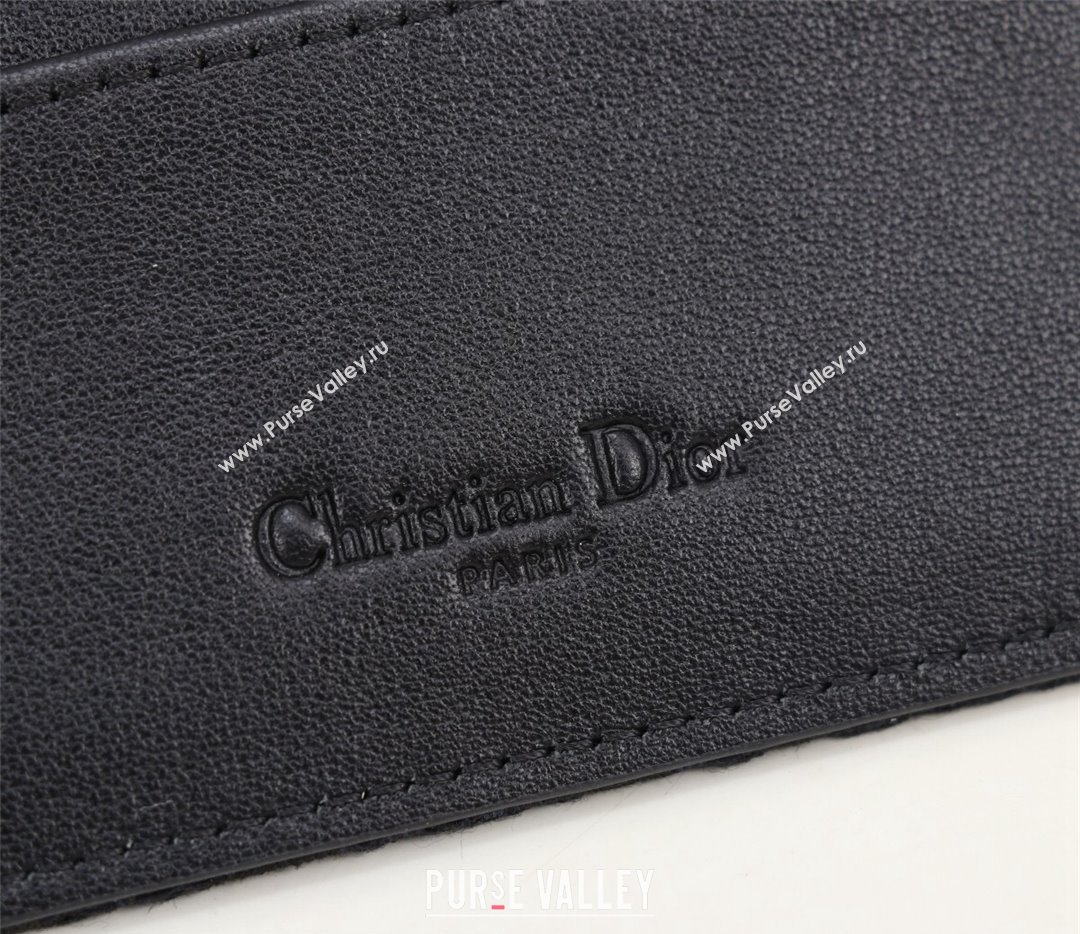 Dior Card Holder in Black Dior Oblique Jacquard and Black Grained Calfskin (ziyin-23101319)