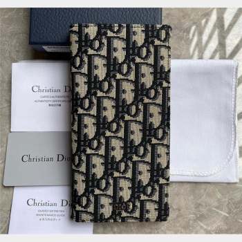 Dior Vertical Long Wallet in Beige and Black Dior Oblique Jacquard (ziyin-23101301)