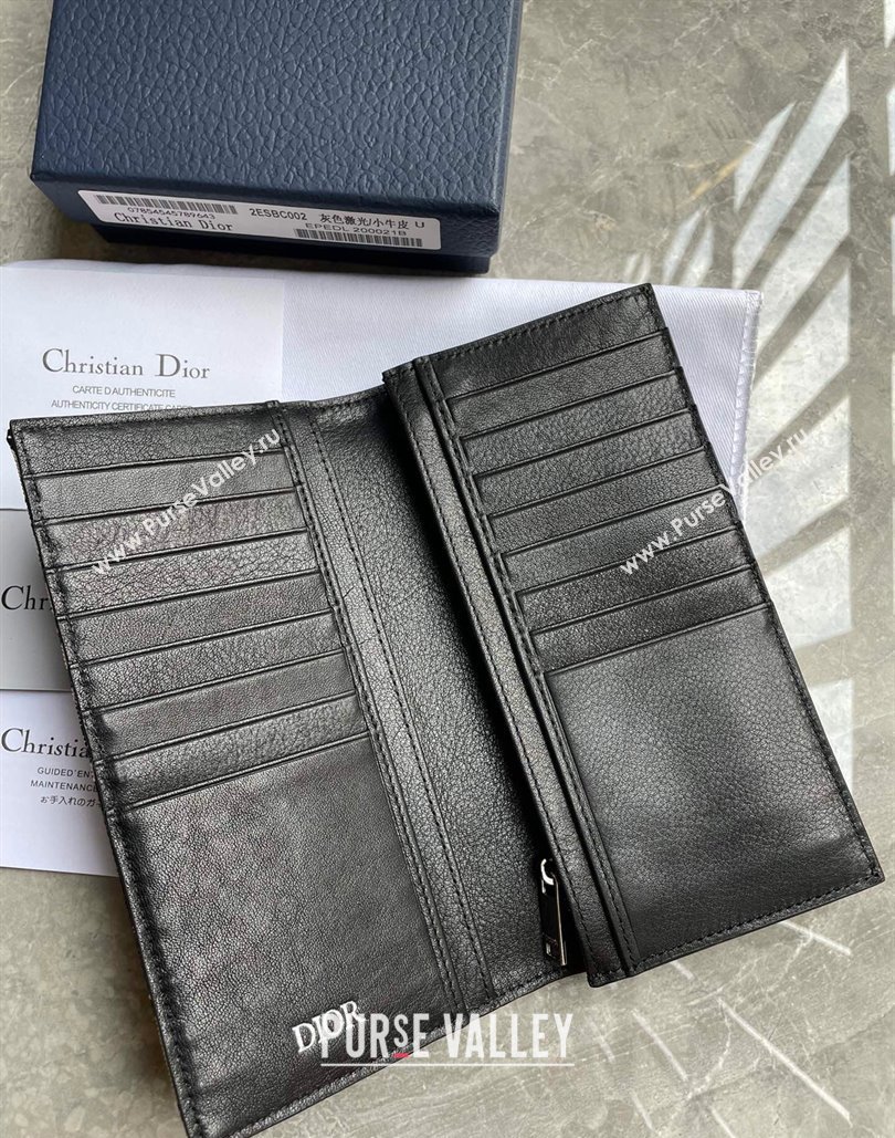 Dior Vertical Long Wallet in Beige and Black Dior Oblique Jacquard (ziyin-23101301)