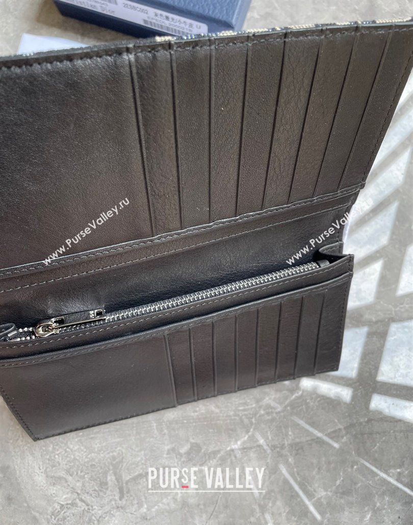 Dior Vertical Long Wallet in Beige and Black Dior Oblique Jacquard (ziyin-23101301)