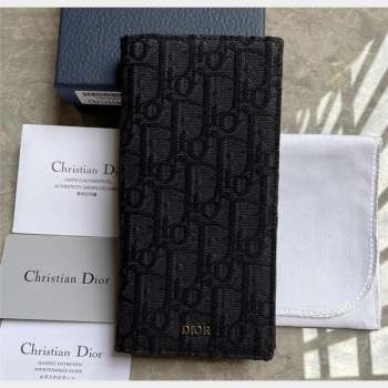 Dior Vertical Long Wallet in Black Dior Oblique Jacquard (ziyin-23101302)
