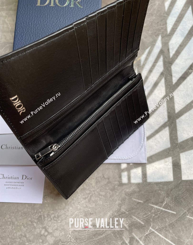 Dior Vertical Long Wallet in Black Dior Oblique Jacquard (ziyin-23101302)