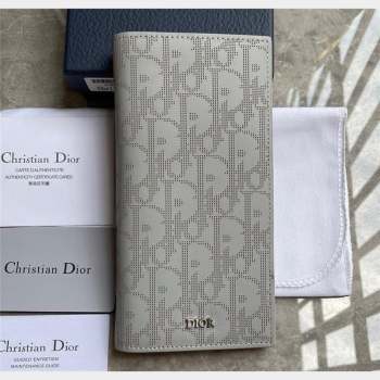 Dior Vertical Long Wallet in Gray Dior Oblique Galaxy Calfskin (ziyin-23101303)