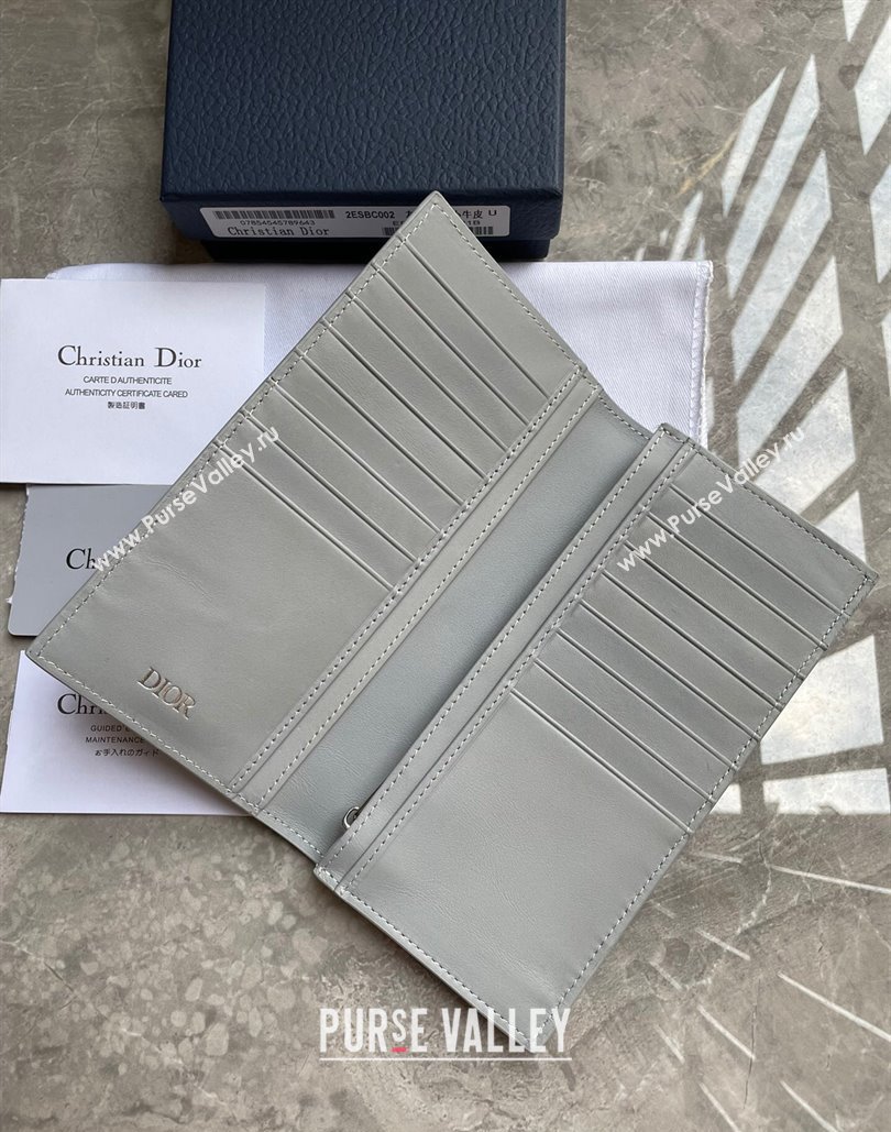 Dior Vertical Long Wallet in Gray Dior Oblique Galaxy Calfskin (ziyin-23101303)