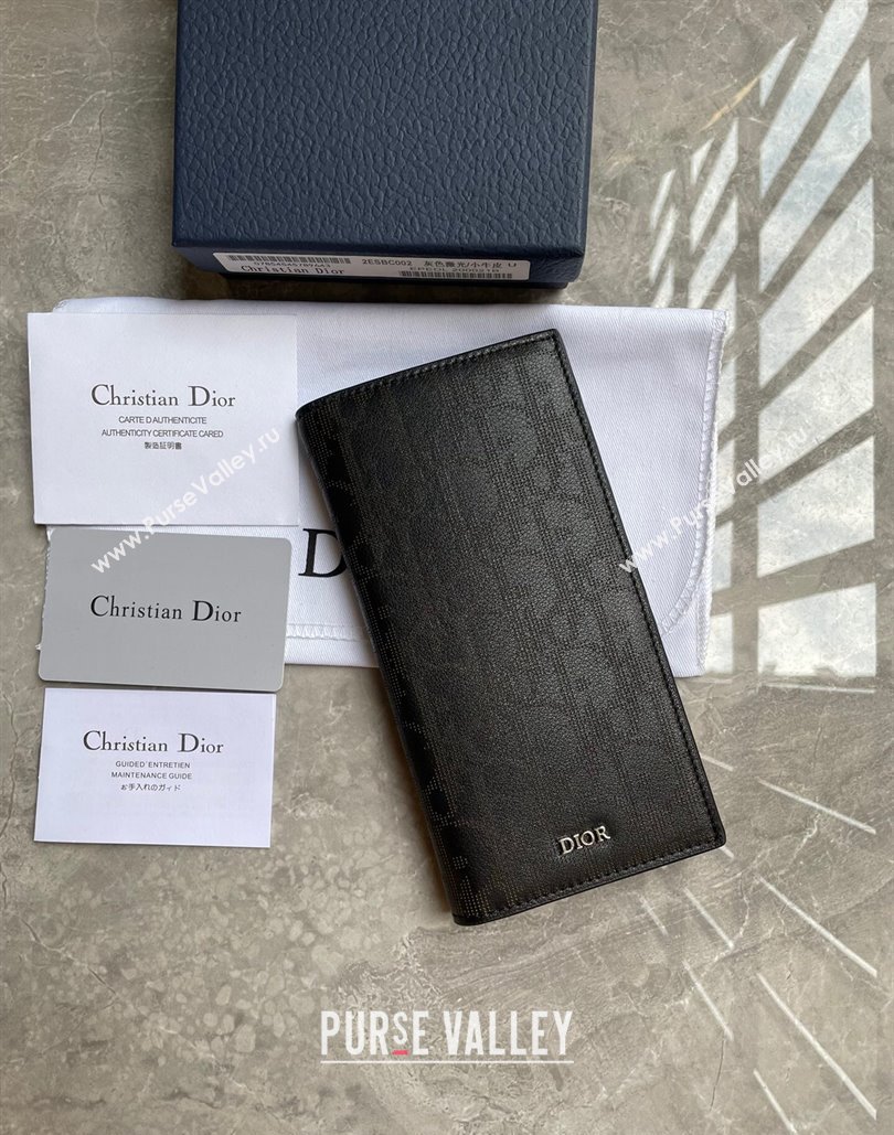 Dior Vertical Long Wallet in Black Dior Oblique Galaxy Calfskin (ziyin-23101304)