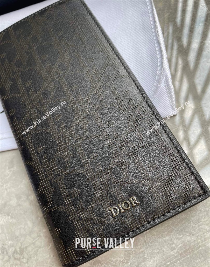 Dior Vertical Long Wallet in Black Dior Oblique Galaxy Calfskin (ziyin-23101304)