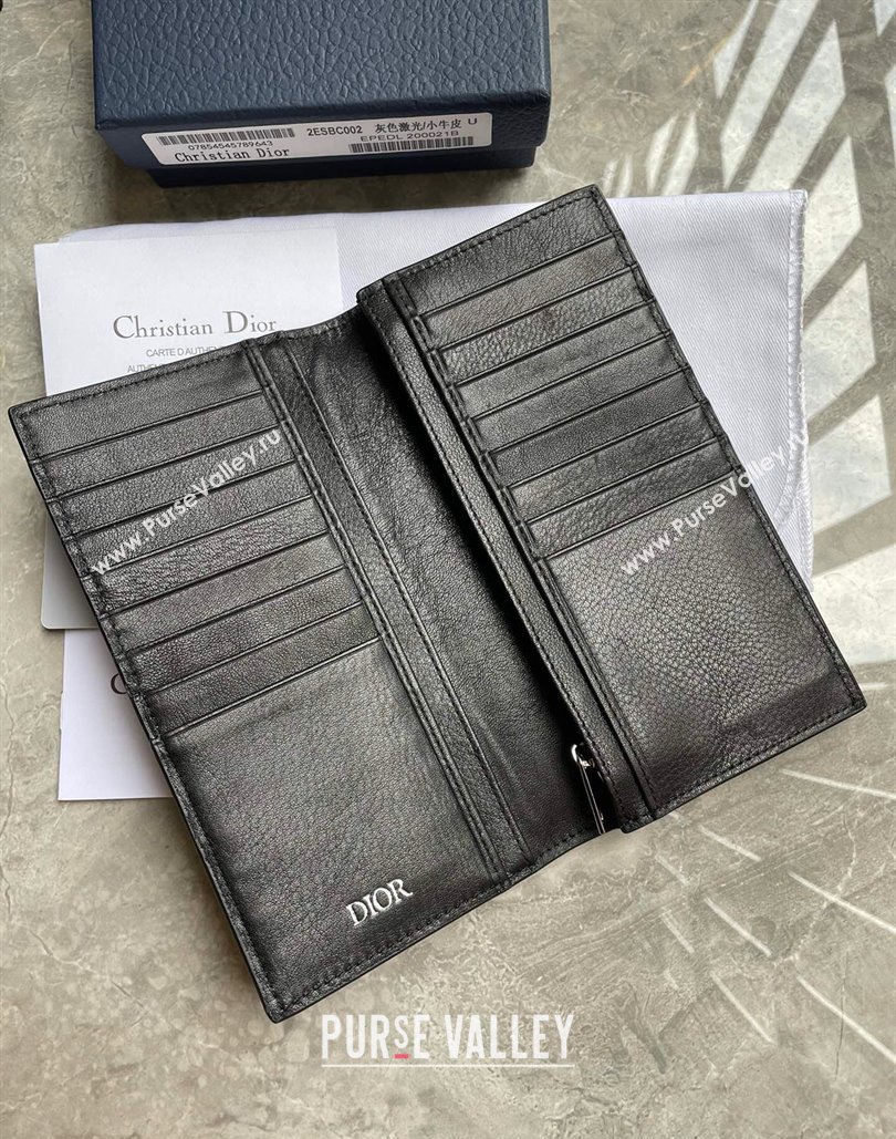 Dior Vertical Long Wallet in Black Dior Oblique Galaxy Calfskin (ziyin-23101304)
