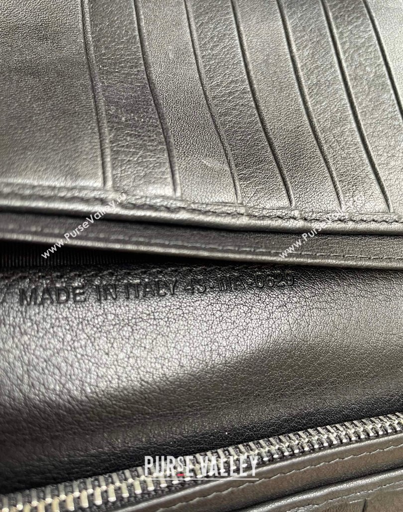 Dior Vertical Long Wallet in Black Grained Calfskin with CD Icon Signature (ziyin-23101305)