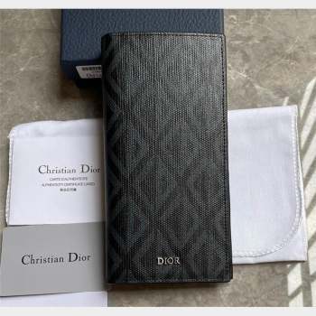 Dior Vertical Long Wallet in Black CD Diamond Canvas (ziyin-23101306)