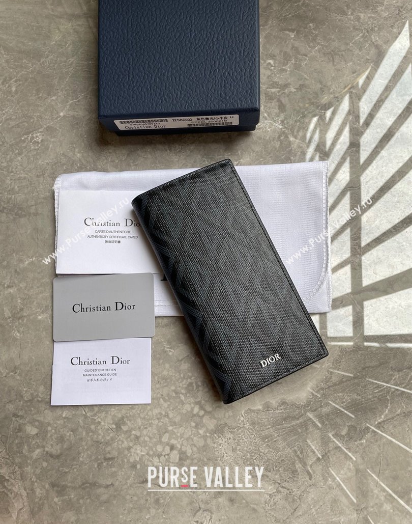 Dior Vertical Long Wallet in Black CD Diamond Canvas (ziyin-23101306)
