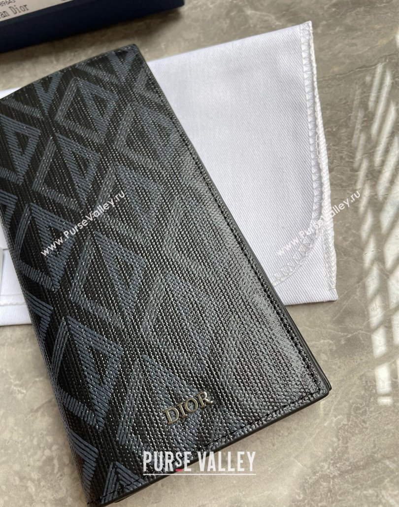 Dior Vertical Long Wallet in Black CD Diamond Canvas (ziyin-23101306)