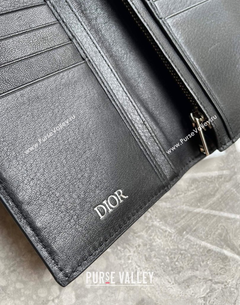 Dior Vertical Long Wallet in Black CD Diamond Canvas (ziyin-23101306)