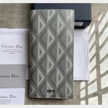 Dior Vertical Long Wallet in Gray CD Diamond Canvas (ziyin-23101307)