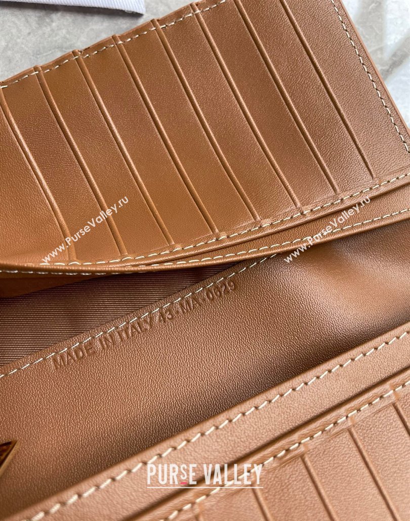 Dior Vertical Long Wallet in Brown CD Diamond Canvas (ziyin-23101308)