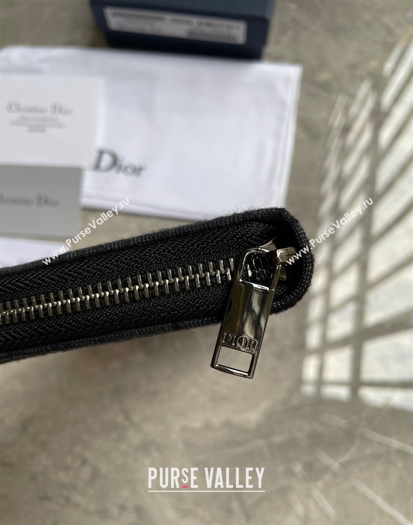 Dior Zipped Long Wallet in Black Dior Oblique Jacquard (ziyin-23101310)