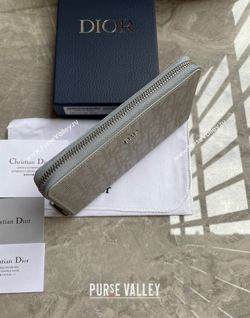 Dior Zipped Long Wallet in Gray Dior Oblique Galaxy Calfskin (ziyin-23101311)