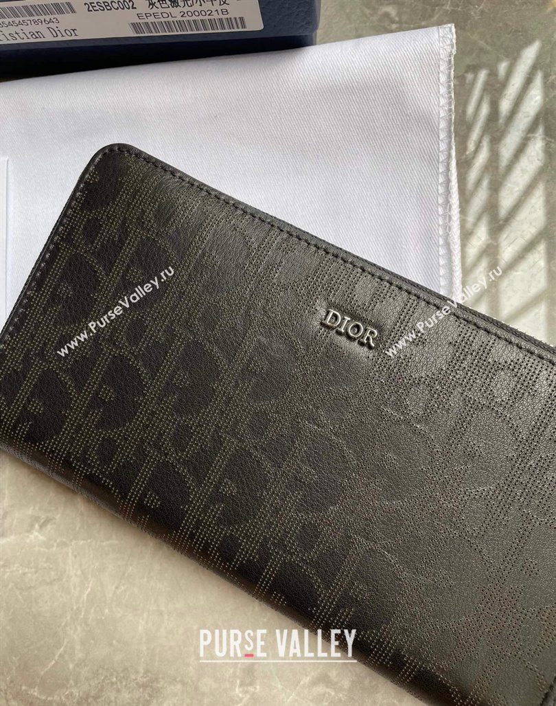 Dior Zipped Long Wallet in Black Dior Oblique Galaxy Calfskin (ziyin-23101312)