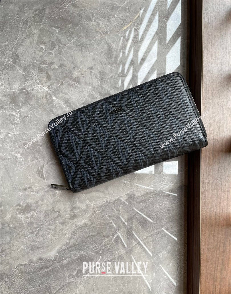 Dior Zipped Long Wallet in Black CD Diamond Canvas (ziyin-23101314)
