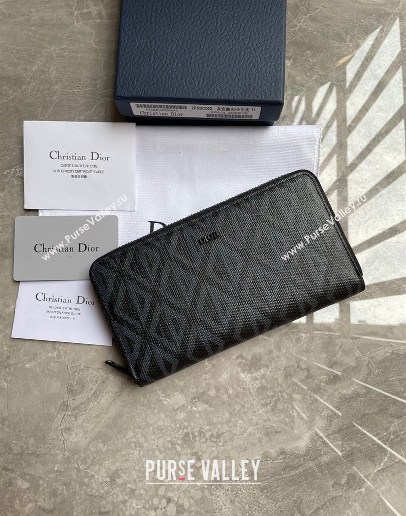 Dior Zipped Long Wallet in Black CD Diamond Canvas (ziyin-23101314)