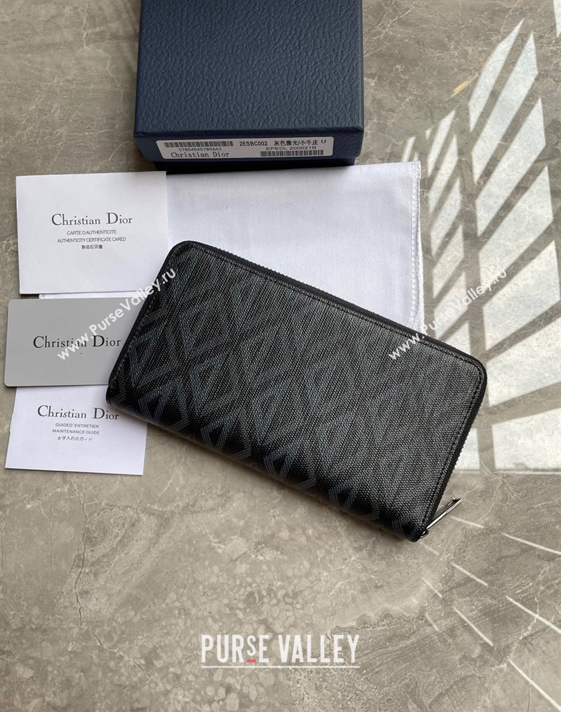 Dior Zipped Long Wallet in Black CD Diamond Canvas (ziyin-23101314)