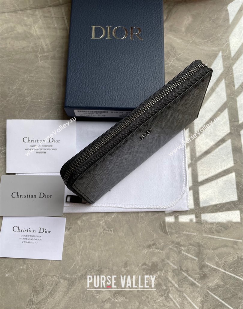 Dior Zipped Long Wallet in Black CD Diamond Canvas (ziyin-23101314)