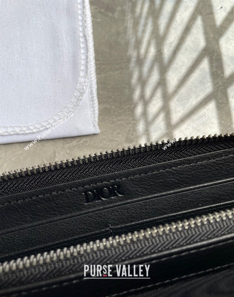 Dior Zipped Long Wallet in Black CD Diamond Canvas (ziyin-23101314)