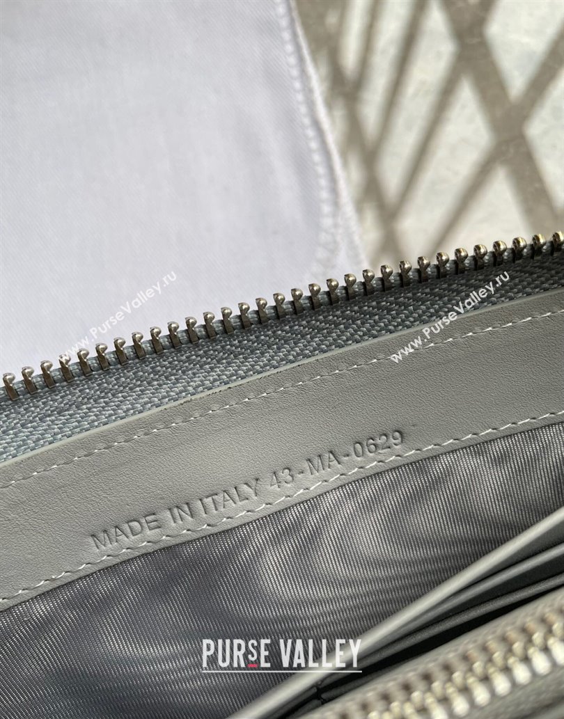Dior Zipped Long Wallet in Gray CD Diamond Canvas (ziyin-23101315)