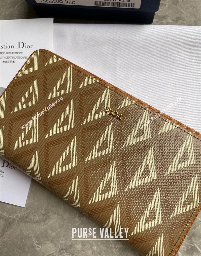 Dior Zipped Long Wallet in Brown CD Diamond Canvas (ziyin-23101317)