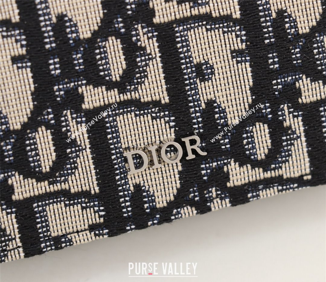 Dior Flap Card Holder in Beige and Black Dior Oblique Jacquard (ziyin-23101327)