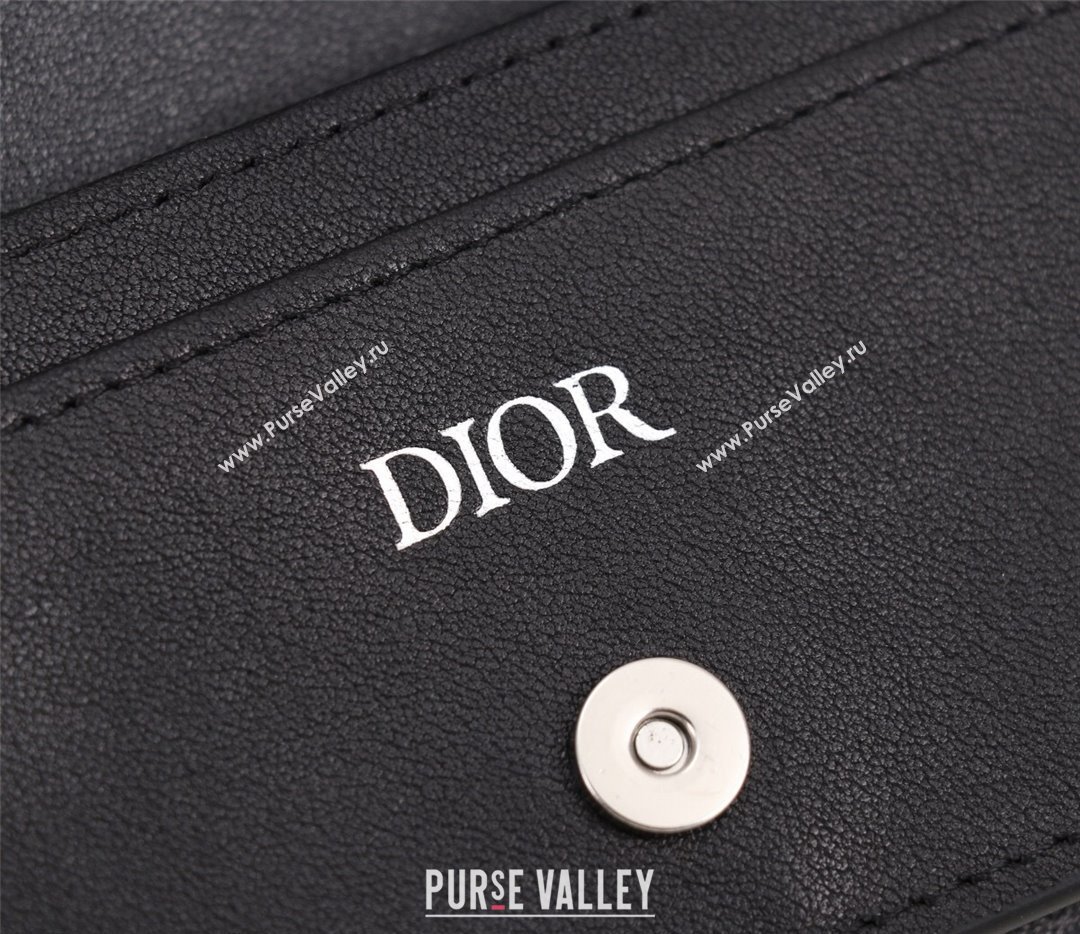 Dior Flap Card Holder in Beige and Black Dior Oblique Jacquard (ziyin-23101327)