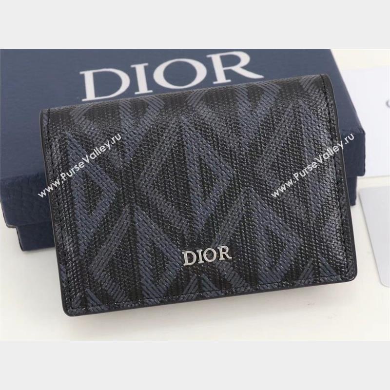 Dior Flap Card Holder in Black CD Diamond Canvas (ziyin-23101331)