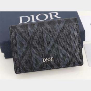 Dior Flap Card Holder in Black CD Diamond Canvas (ziyin-23101331)