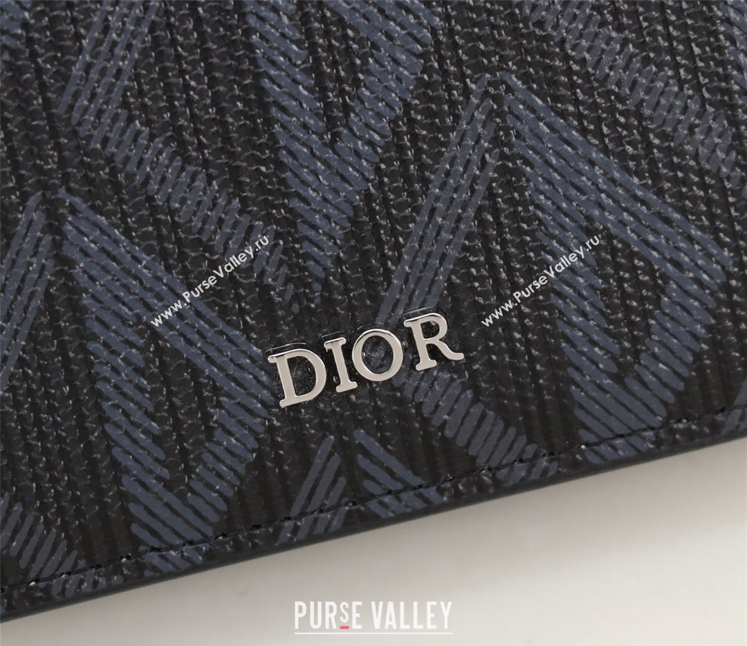 Dior Flap Card Holder in Black CD Diamond Canvas (ziyin-23101331)