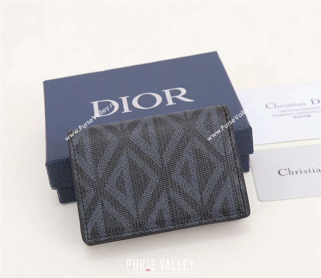 Dior Flap Card Holder in Black CD Diamond Canvas (ziyin-23101331)