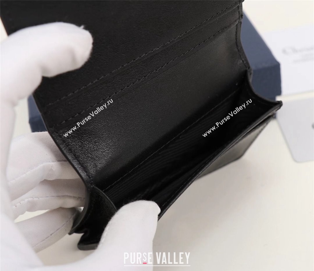 Dior Flap Card Holder in Black CD Diamond Canvas (ziyin-23101331)