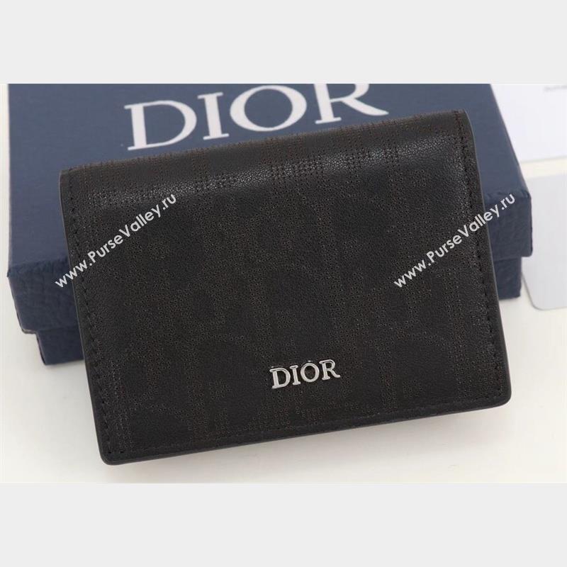 Dior Flap Card Holder in Black Dior Oblique Galaxy Calfskin (ziyin-23101329)