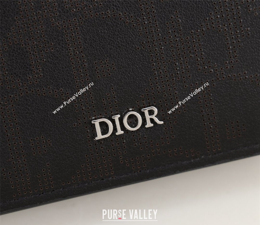 Dior Flap Card Holder in Black Dior Oblique Galaxy Calfskin (ziyin-23101329)