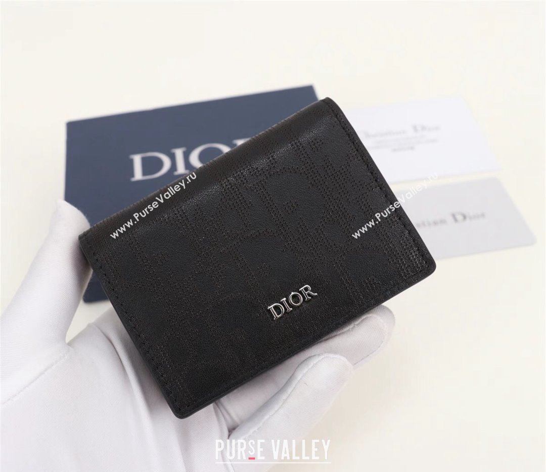 Dior Flap Card Holder in Black Dior Oblique Galaxy Calfskin (ziyin-23101329)